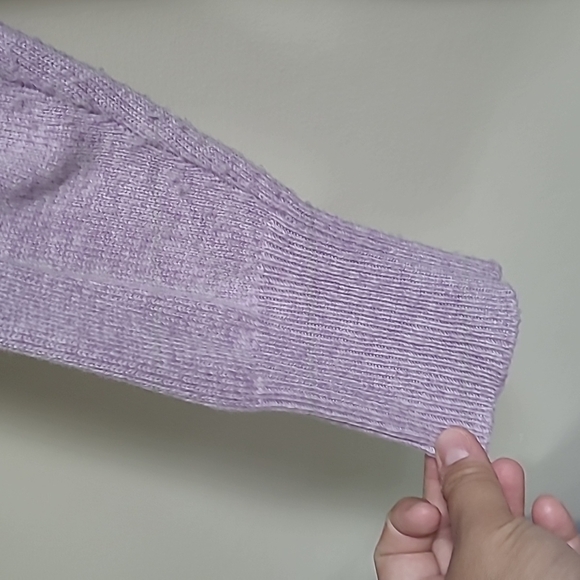 J. Crew Tie-Waist Boatneck Sweater Black Wool Blend Iight purple Size Medium - Picture 8 of 13